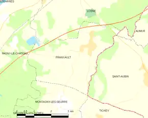 Poziția localității Franxault