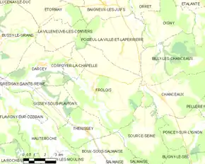 Poziția localității Frôlois