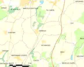 Poziția localității Gemeaux