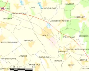 Poziția localității Genlis