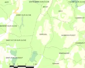 Poziția localității Gergueil