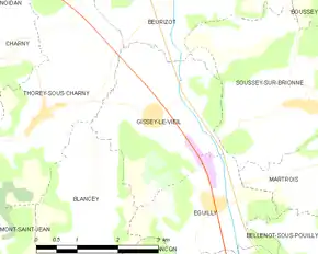 Poziția localității Gissey-le-Vieil