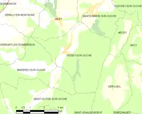 Poziția localității Gissey-sur-Ouche