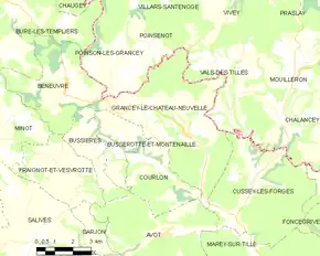 Poziția localității Grancey-le-Château-Neuvelle