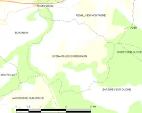 Poziția localității Grenant-lès-Sombernon