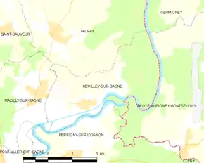 Poziția localității Heuilley-sur-Saône