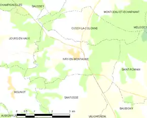 Poziția localității Ivry-en-Montagne