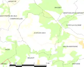Poziția localității Jours-en-Vaux