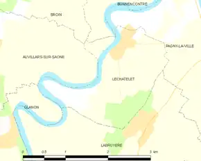 Poziția localității Lechâtelet
