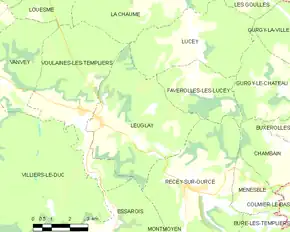 Poziția localității Leuglay