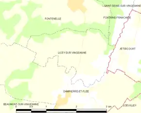 Poziția localității Licey-sur-Vingeanne