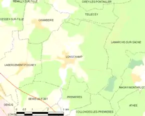 Poziția localității Longchamp