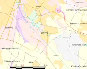 Poziția localității Longvic
