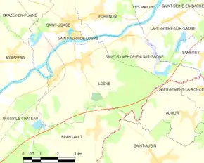 Poziția localității Losne