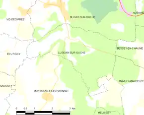 Poziția localității Lusigny-sur-Ouche
