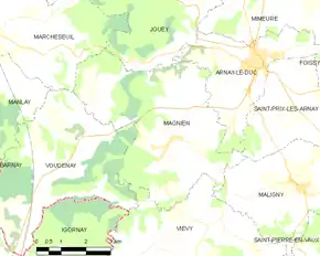 Poziția localității Magnien