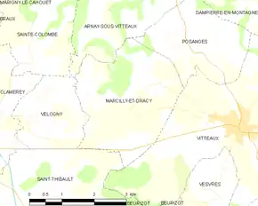 Poziția localității Marcilly-et-Dracy
