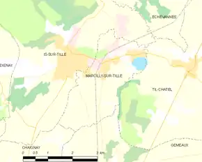 Poziția localității Marcilly-sur-Tille