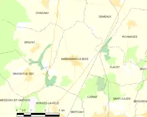 Poziția localității Marsannay-le-Bois