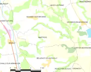 Poziția localității Martrois