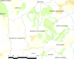 Poziția localității Massingy-lès-Semur