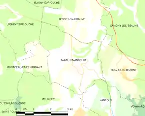 Poziția localității Mavilly-Mandelot