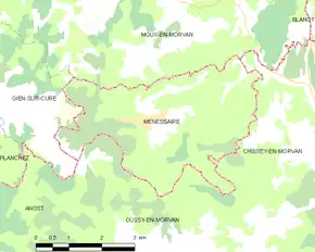 Poziția localității Ménessaire