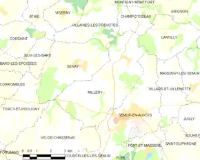 Poziția localității Millery