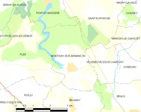 Poziția localității Montigny-sur-Armançon