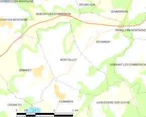 Poziția localității Montoillot