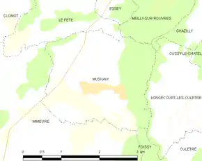 Poziția localității Musigny