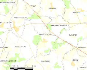 Poziția localității Nan-sous-Thil