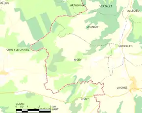 Poziția localității Nicey