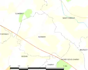 Poziția localității Normier