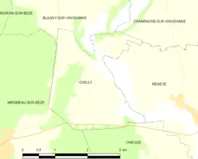Poziția localității Oisilly