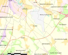 Poziția localității Ouges