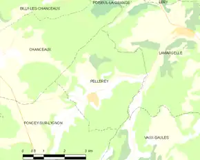 Poziția localității Pellerey