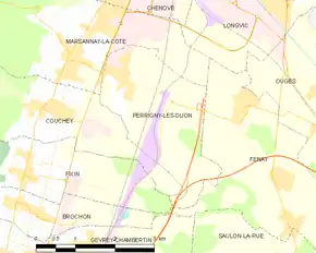 Poziția localității Perrigny-lès-Dijon