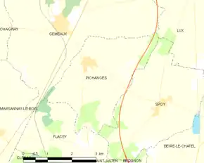 Poziția localității Pichanges