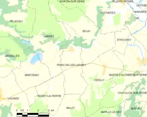 Poziția localității Poinçon-lès-Larrey