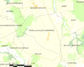 Poziția localității Poiseul-la-Ville-et-Laperrière