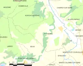 Poziția localității Pothières