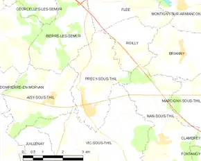 Poziția localității Précy-sous-Thil