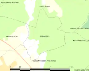 Poziția localității Premières