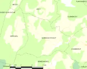 Poziția localității Quemigny-Poisot