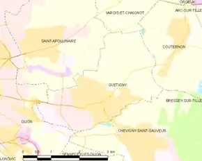 Poziția localității Quetigny