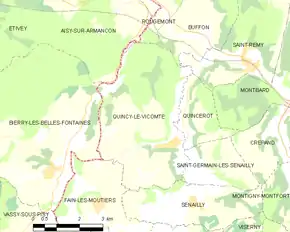 Poziția localității Quincy-le-Vicomte