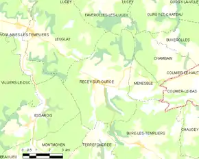 Poziția localității Recey-sur-Ource