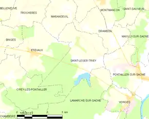 Poziția localității Saint-Léger-Triey