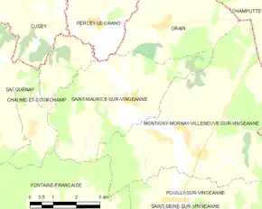 Poziția localității Saint-Maurice-sur-Vingeanne